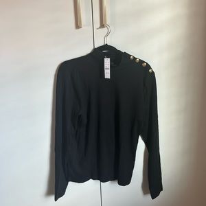 J.Crew Vintage Rib Turtleneck with buttons.